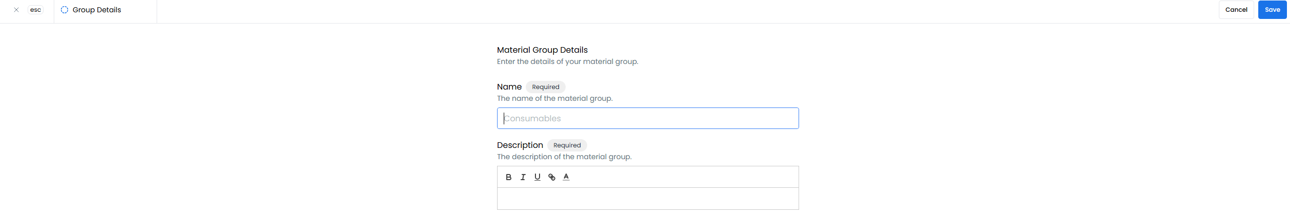Group details form