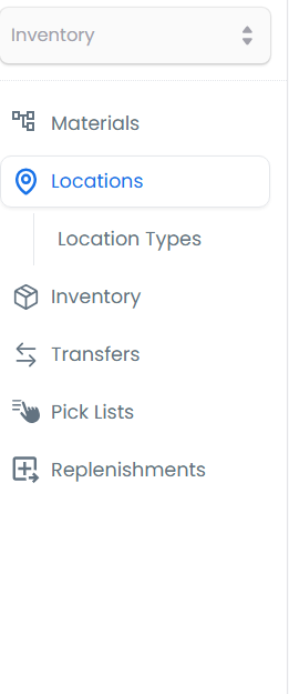 Locations menu