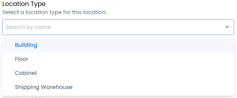 Location type selection