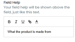 Field help section