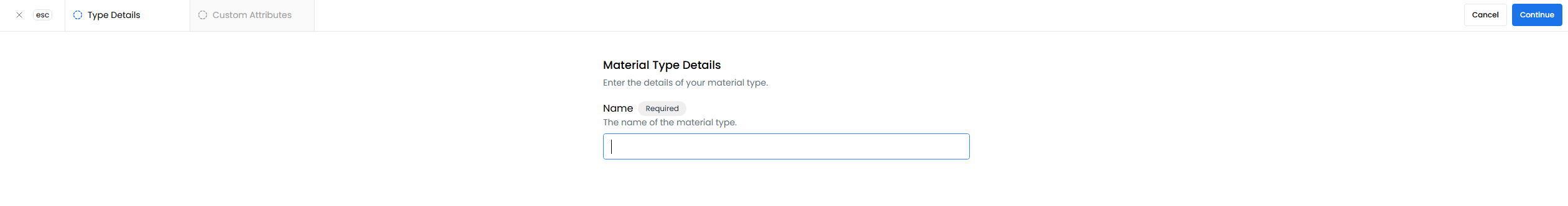 Enter type name