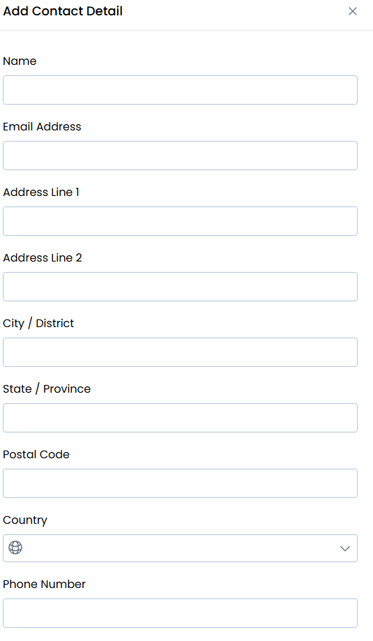Entering contact information