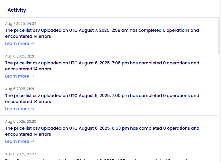 Import notification