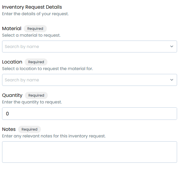 Request form