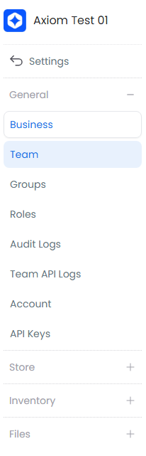 Team management section