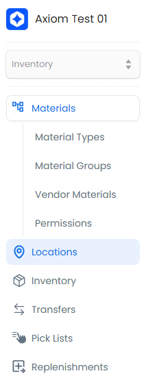Locations menu