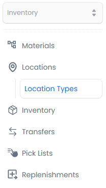 Location types submenu