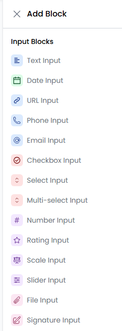 Input block selection