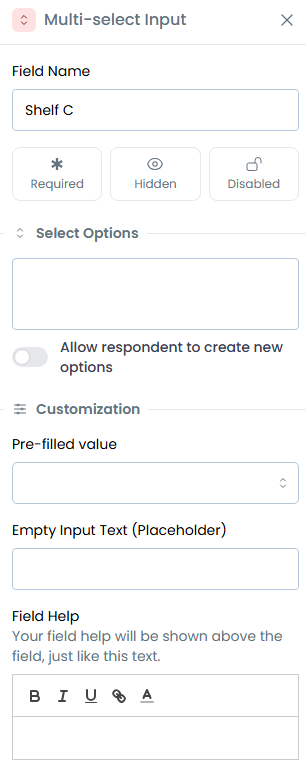 Input configuration
