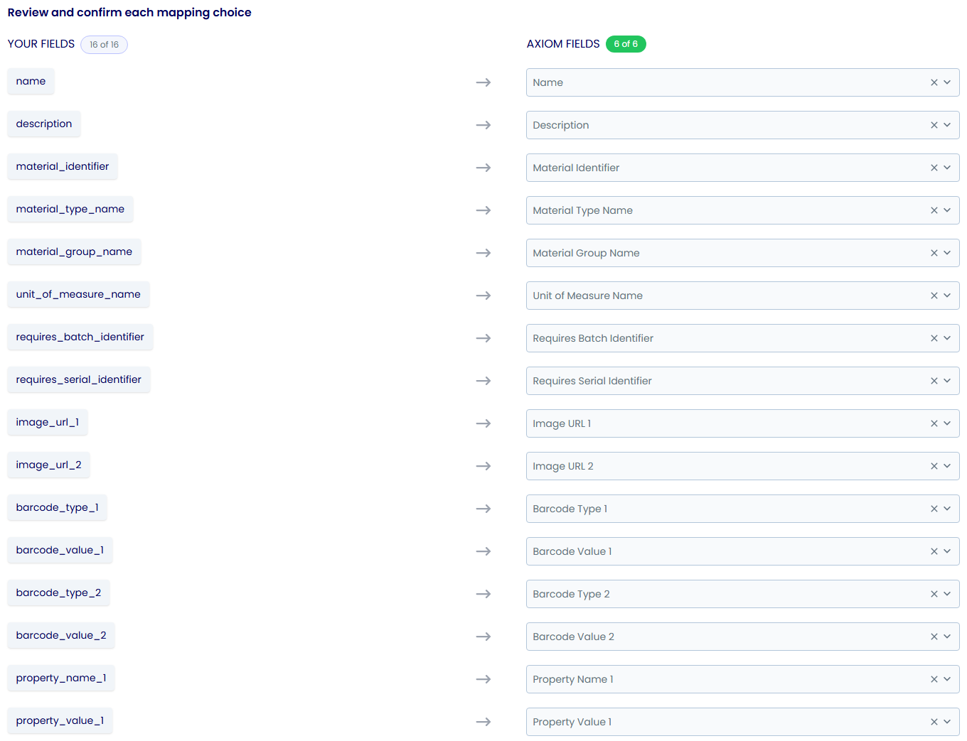 Mapping CSV fields