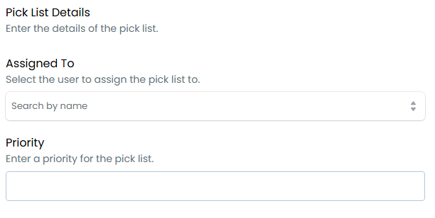 Picklist details