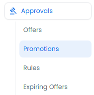 Promotions tab selection in the management interface