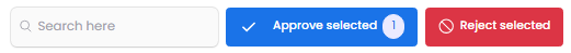 Promotion action menu displaying approve and reject options