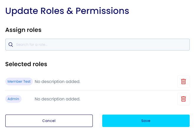 Saving the role selection