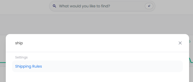 Searching for shipping rules