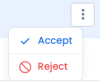 Store access approval interface showing the accept option