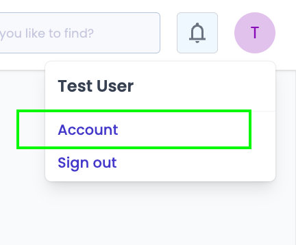 Accessing account settings through profile icon