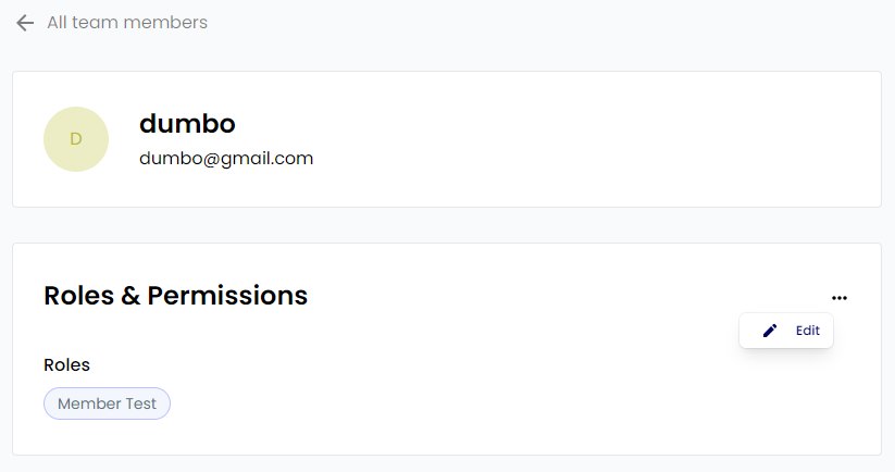 Viewing a user page and selecting edit roles